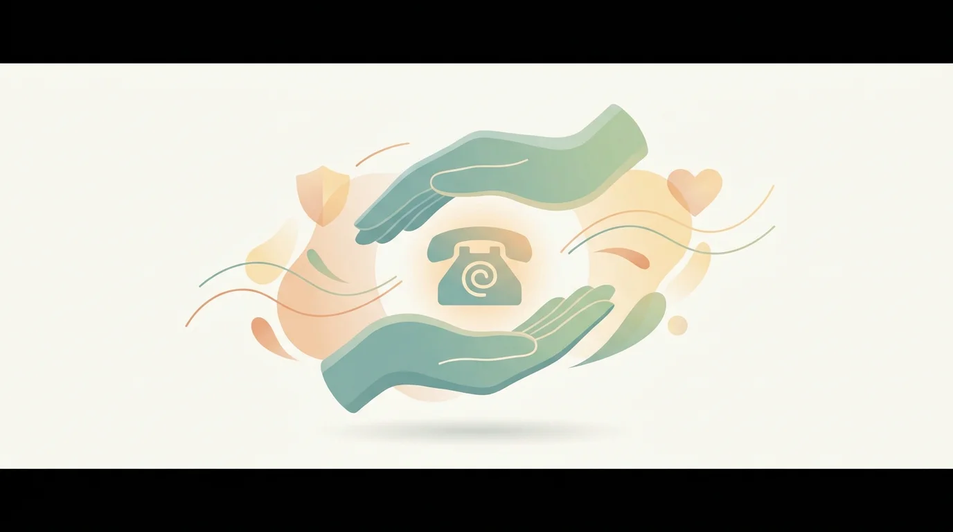 Sinnbild fuer verantwortungsvolles Spiel: eine schuetzende Hand und ein Telefon-Symbol als Hinweis auf kostenlose anonyme Hilfe bei der Bundeszentrale fuer gesundheitliche Aufklaerung