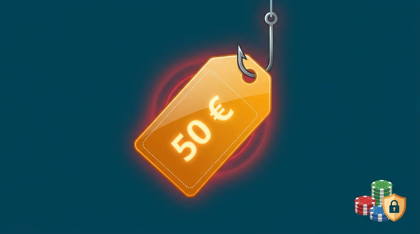 Werbebanner mit 50 Euro Gratis-Bonus als lauteste runde Zahl der ganzen Reihe