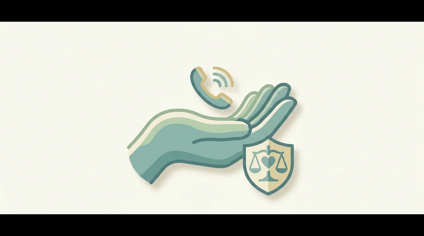 Sinnbild fuer verantwortungsvolles Spiel: eine schuetzende Hand und ein Telefon-Symbol als Hinweis auf kostenlose anonyme Hilfe bei der Bundeszentrale fuer gesundheitliche Aufklaerung