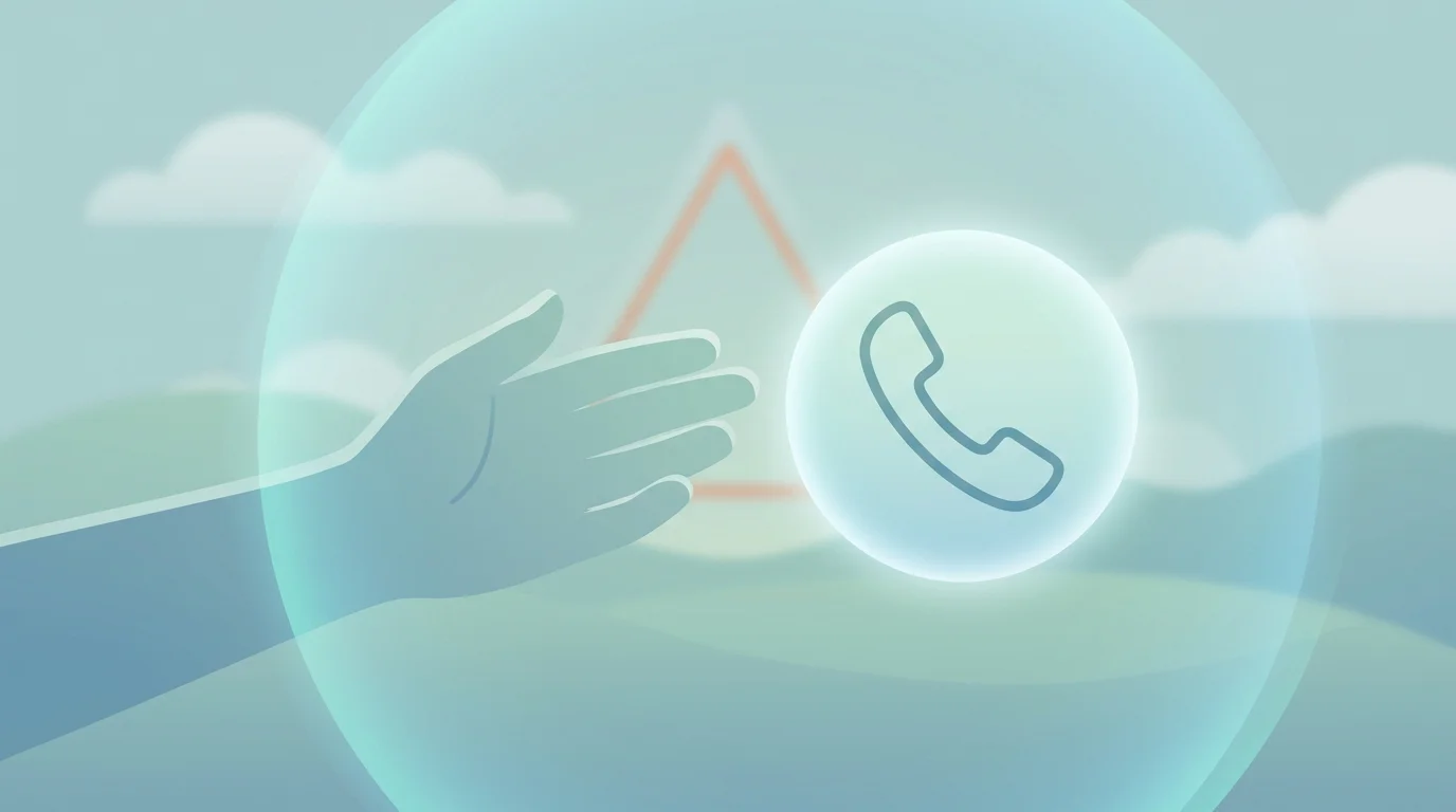 Sinnbild fuer verantwortungsvolles Spiel: eine schuetzende Hand und ein Telefon-Symbol als Hinweis auf kostenlose anonyme Hilfe bei der Bundeszentrale fuer gesundheitliche Aufklaerung