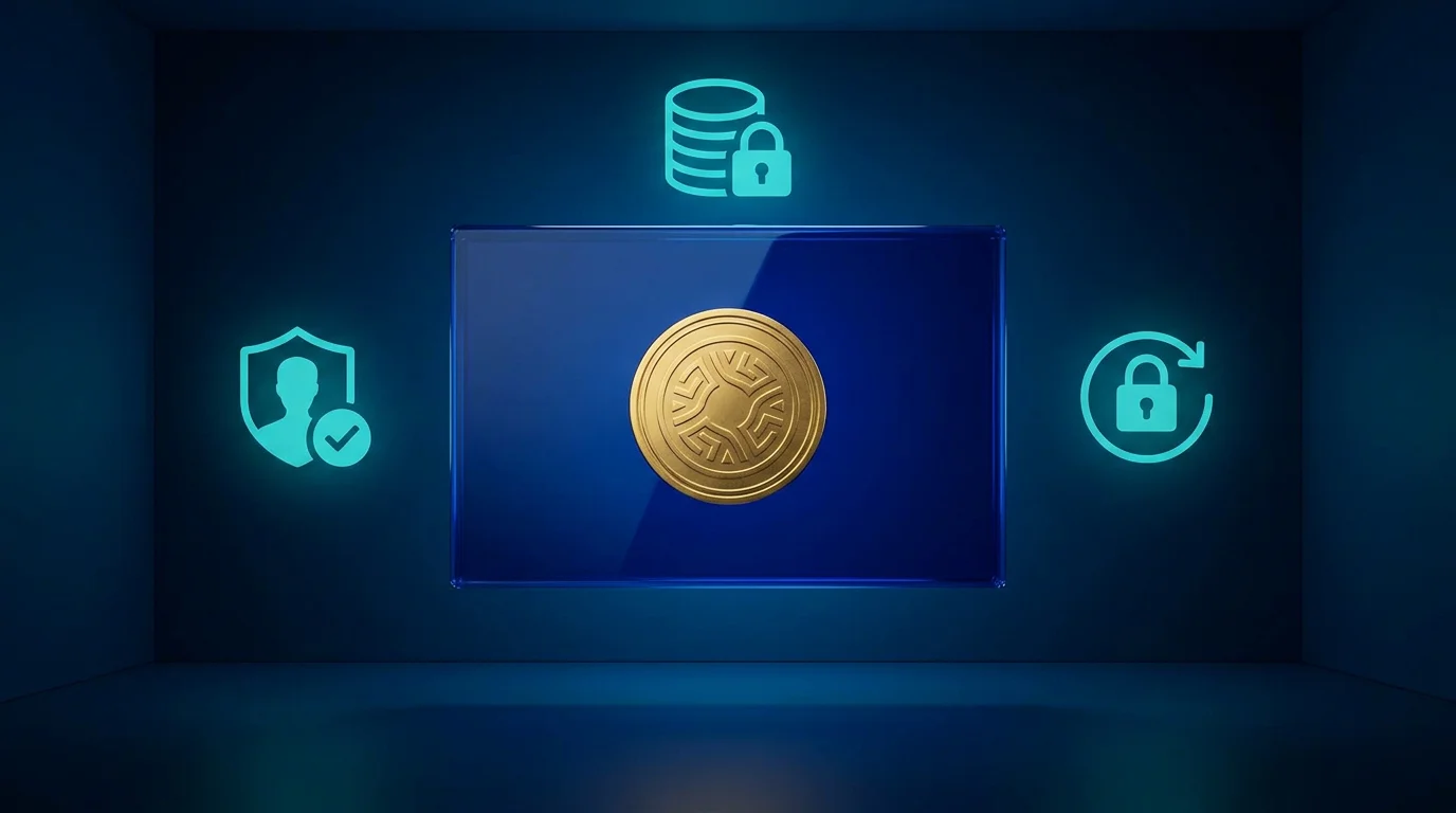 Eine Lizenzurkunde mit einem Behördensiegel, um die herum die Symbole für Verifizierung, Limit und Sperrsystem angeordnet sind