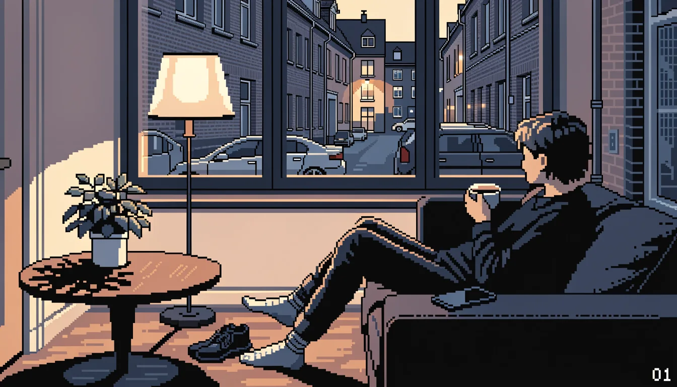 Gemütlicher Abend zu Hause mit Smartphone und warmem Lampenlicht