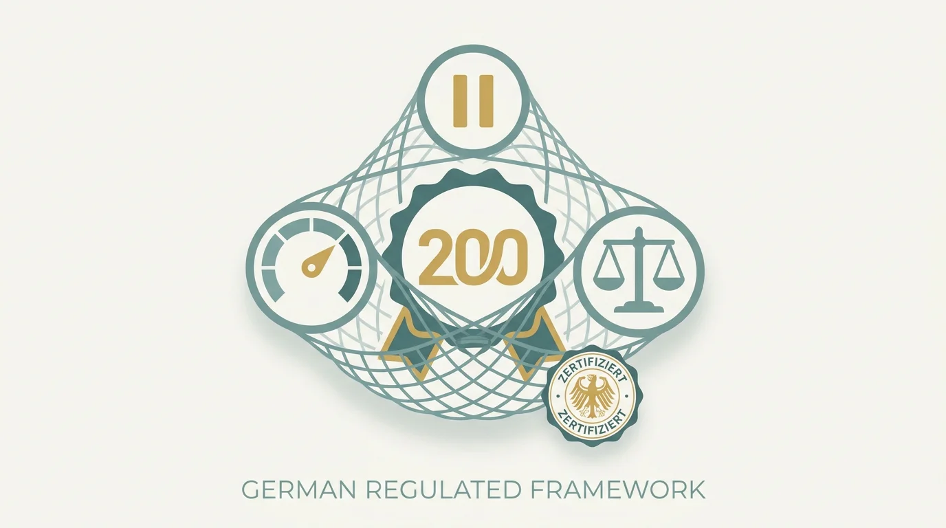 Sinnbild fuer den legalen Rahmen: ein 200-Prozent-Bonus bei einem lizenzierten Anbieter im Schutznetz aus Einzahlungslimit, OASIS-Sperrsystem und geregeltem Beschwerdeweg
