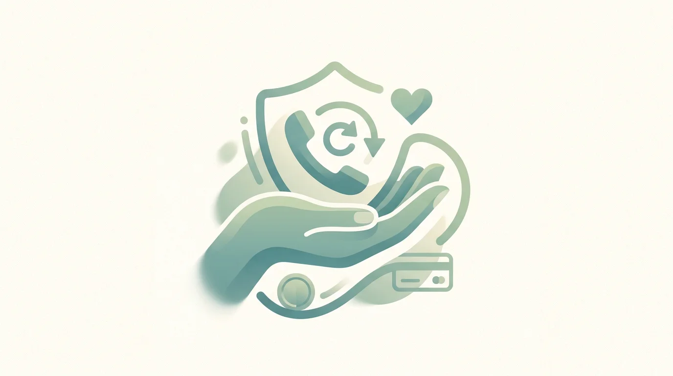 Sinnbild fuer verantwortungsvolles Spiel: eine schuetzende Hand und ein Telefon-Symbol als Hinweis auf kostenlose anonyme Hilfe bei der Bundeszentrale fuer gesundheitliche Aufklaerung