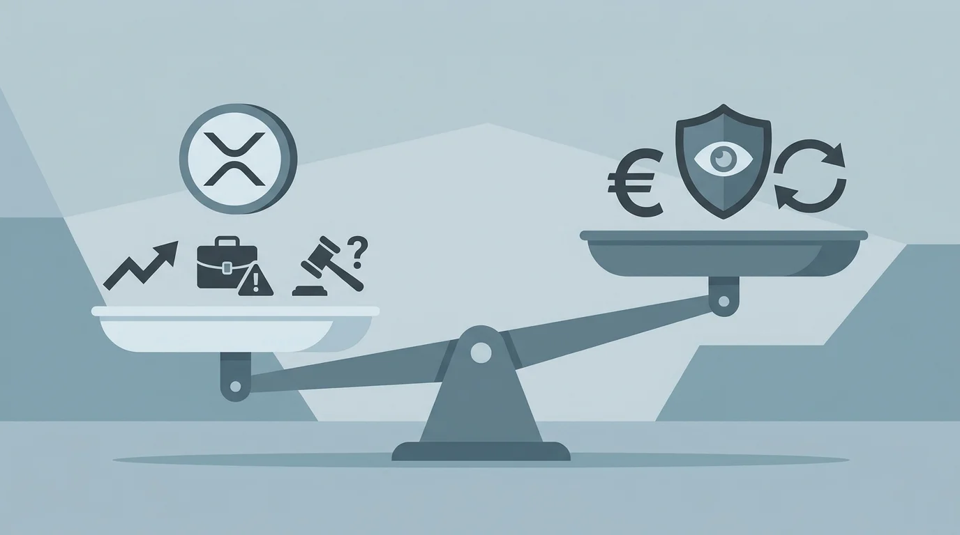 Gegenueberstellung von XRP-Zahlung mit Tempo, Kurs- und Firmenrisiko gegenueber dem bankbasierten Euro-Weg im GGL-Casino mit Rueckbuchung und deutschem Schutz
